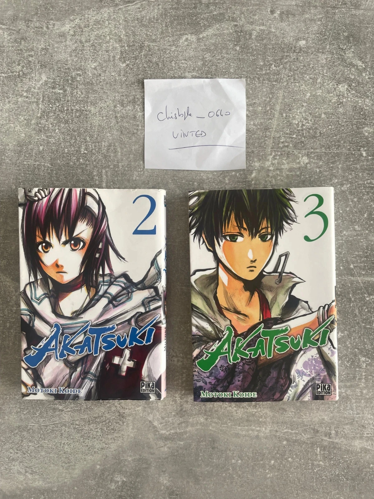 Lot de 2 mangas Akatsuki tomes 2 et 3 en version française.